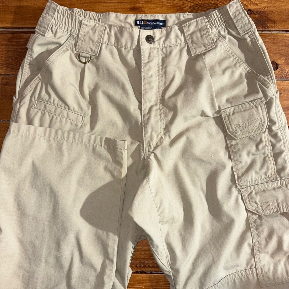 5.11 Tactical Series Cargo Pants Mens 30x30 Tan Ripstop Cotton Blend 74273